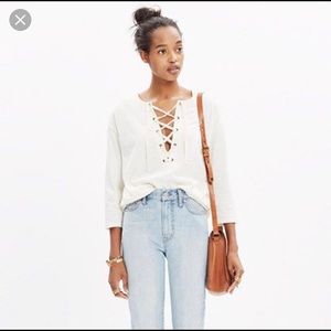 Madewell lace up top